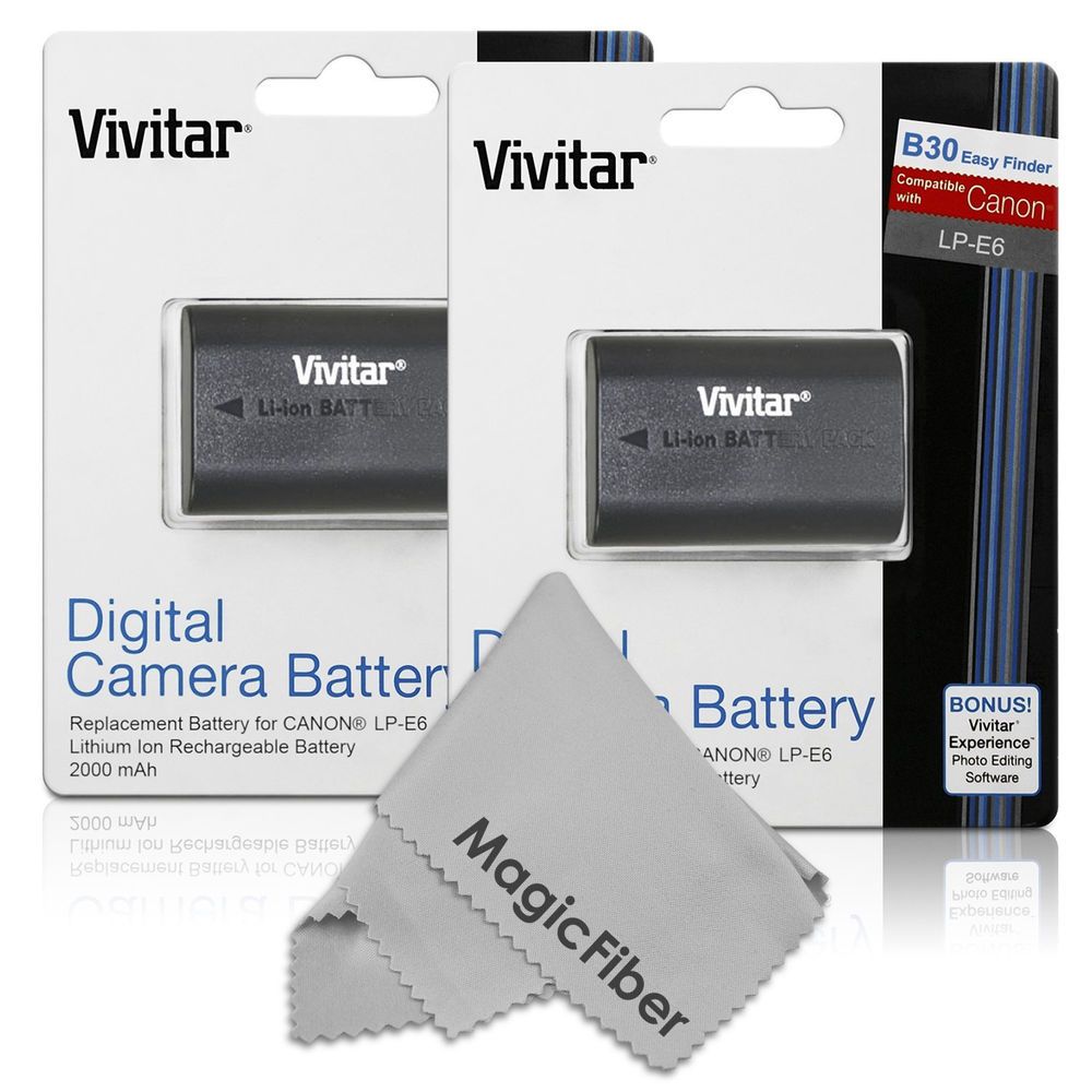 Energize Your Camera! 2 Pcs LP-E6 Lithium Battery for Canon EOS 6D 60D