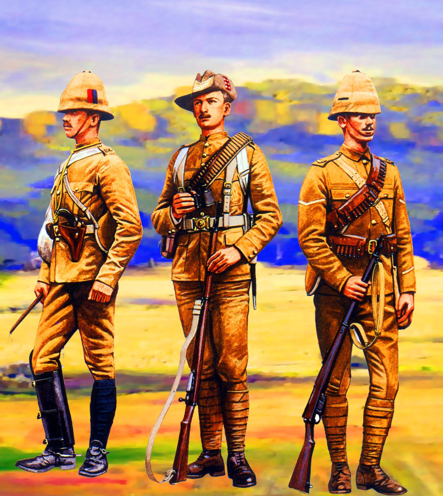British Scots Guards and Northants Regiment in South Africa Military