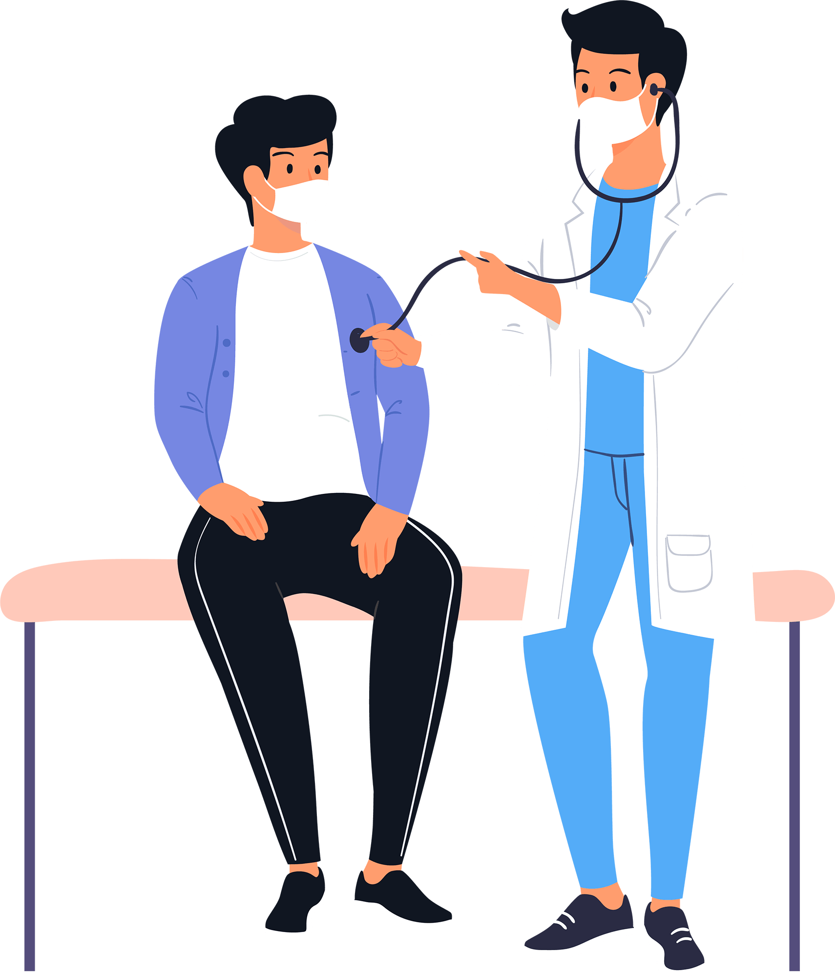 Patient taking a medical examination- life insurance-Vector Health Care