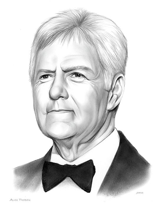 Alex Trebek drawing in pencil. | Celebrity drawings, Character actor